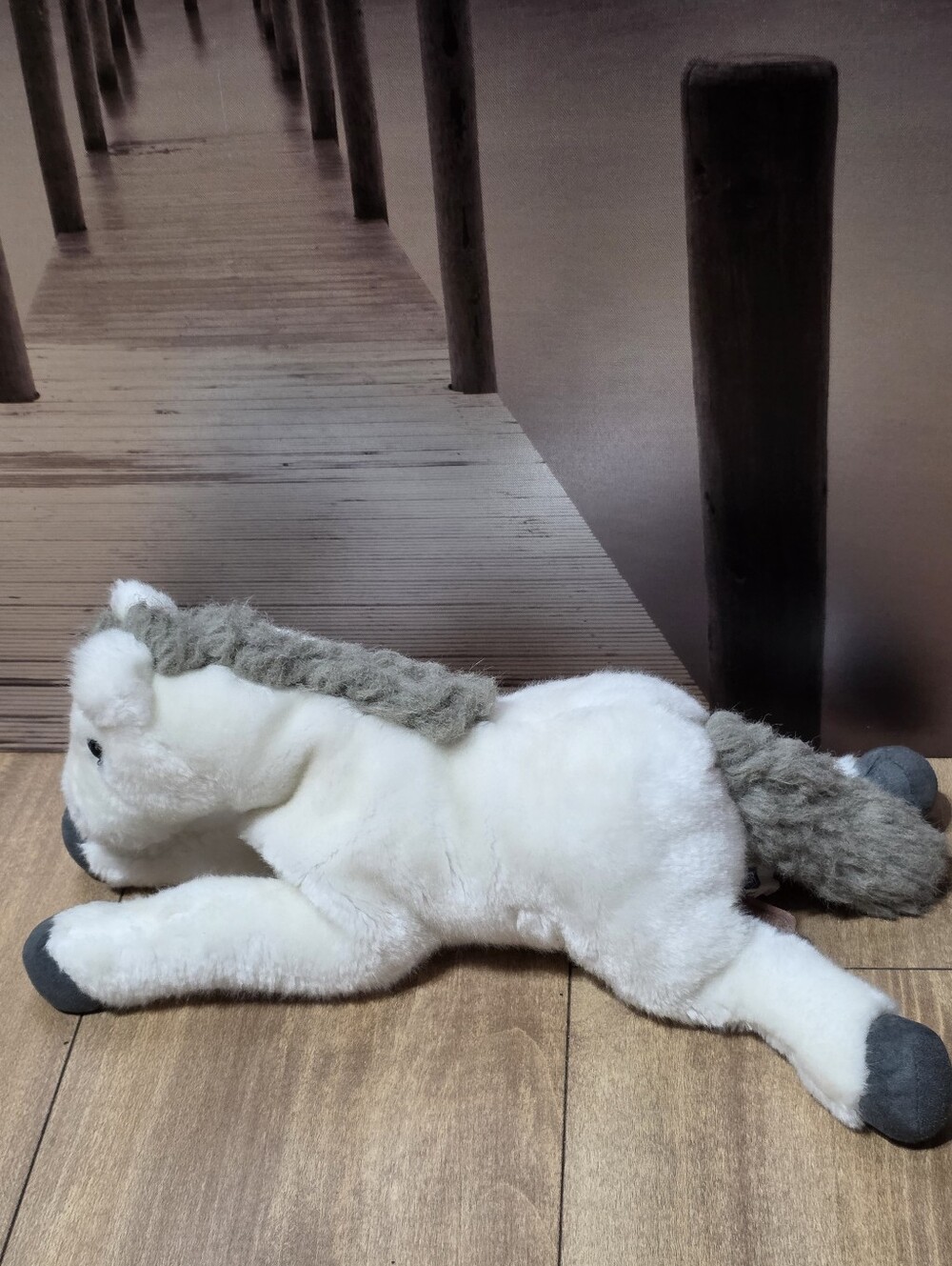 Breyer 2006 Animal Creations Plush White with Gray Hair Laying Horse Stuffed Toy